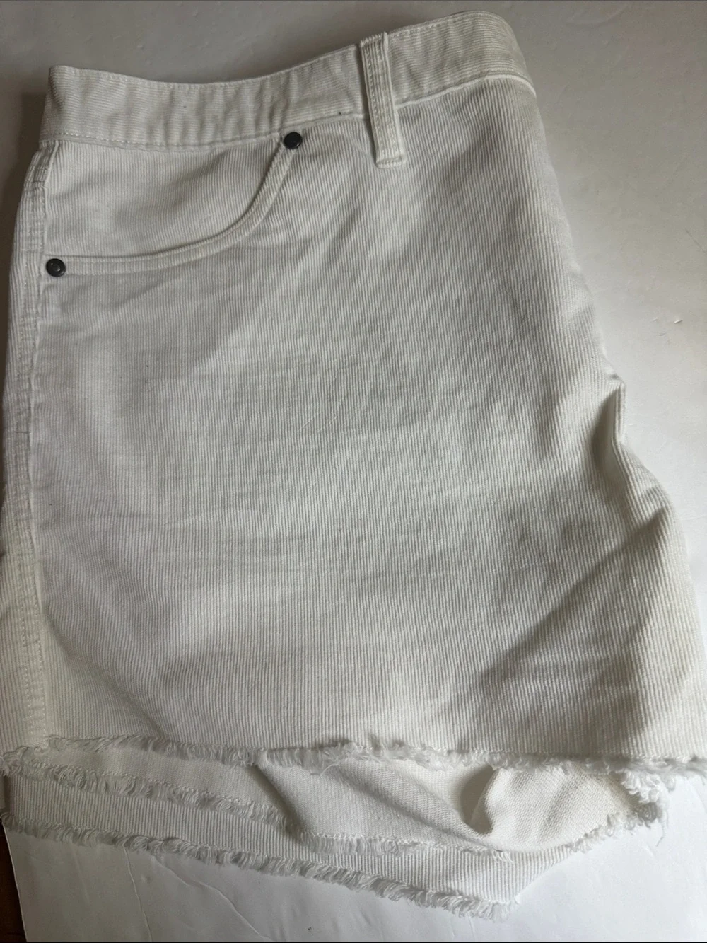 Carve  Designs Women’s White Denim Cutoff corduroy  Shorts with Frayed Hem
